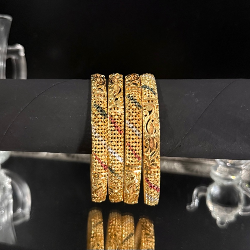 Indian Pakistani Gold Bangle Set - Picture 3 of 8